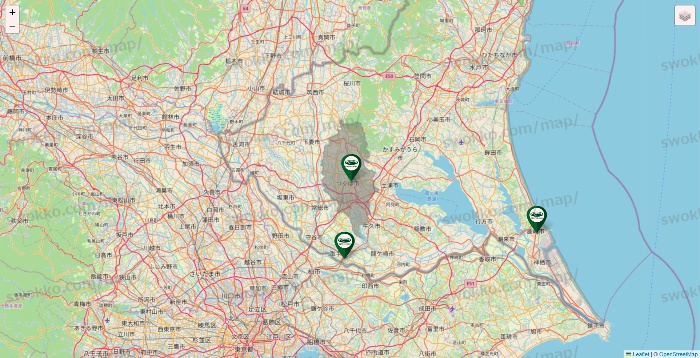茨城県の珈琲館の店舗地図