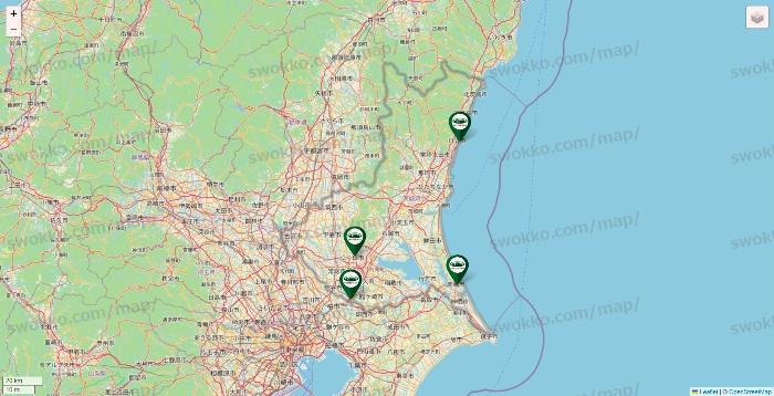 茨城県の珈琲館の店舗地図