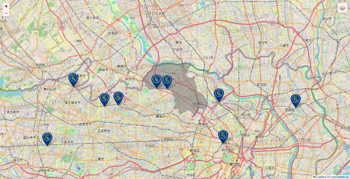 東京都のコミック・バスターの店舗地図