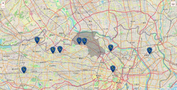 東京都のコミック・バスターの店舗地図