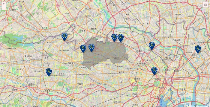 東京都のコミック・バスターの店舗地図