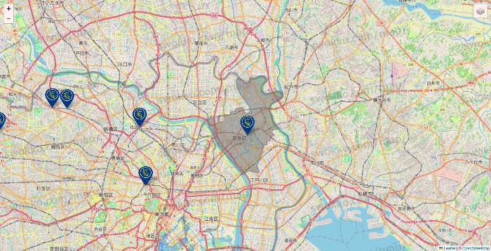 東京都のコミック・バスターの店舗地図