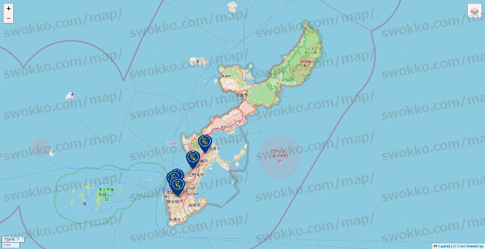 沖縄県のコミック・バスターの店舗地図
