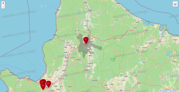 北海道のコナミスポーツクラブの店舗地図