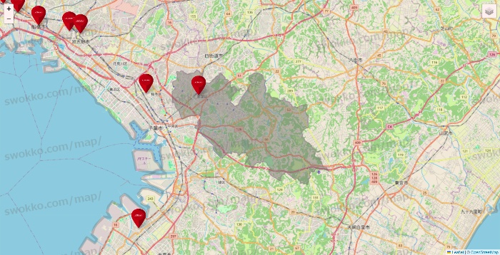 千葉県のコナミスポーツクラブの店舗地図