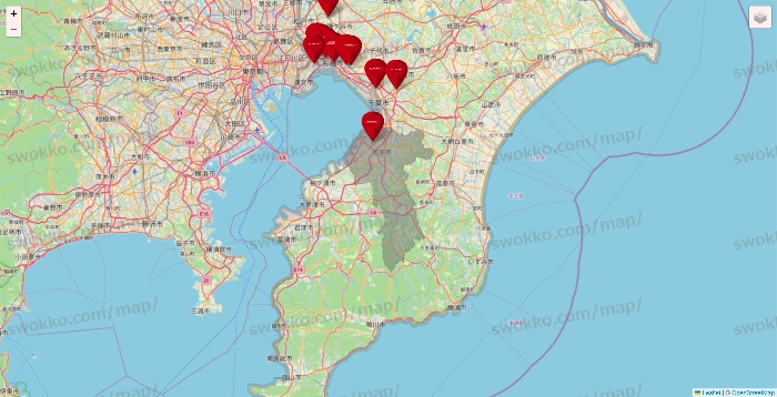 千葉県のコナミスポーツクラブの店舗地図