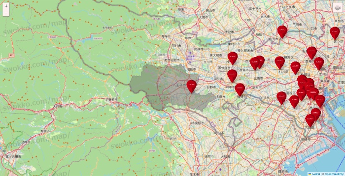 東京都のコナミスポーツクラブの店舗地図