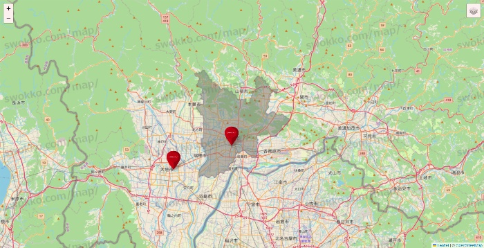 岐阜県のコナミスポーツクラブの店舗地図
