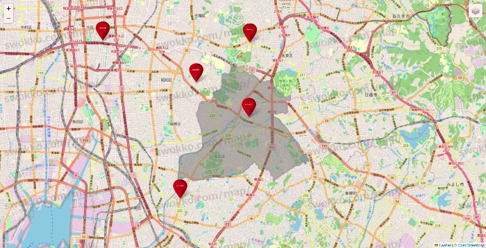 愛知県のコナミスポーツクラブの店舗地図
