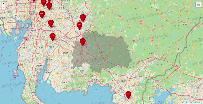 愛知県のコナミスポーツクラブの店舗地図
