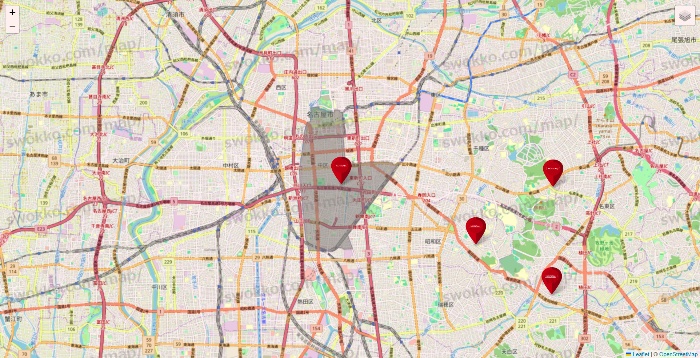 愛知県のコナミスポーツクラブの店舗地図