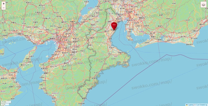 三重県のコナミスポーツクラブの店舗地図