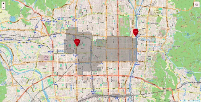 京都府のコナミスポーツクラブの店舗地図