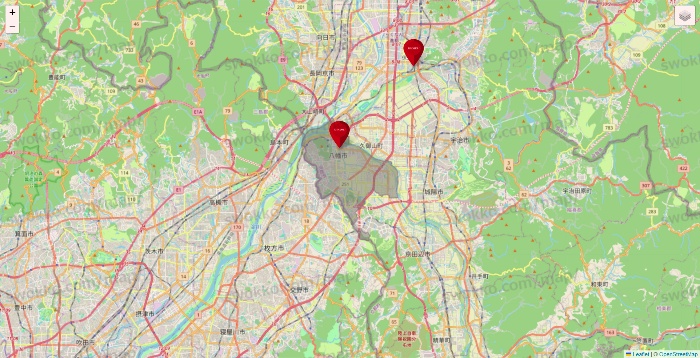 京都府のコナミスポーツクラブの店舗地図