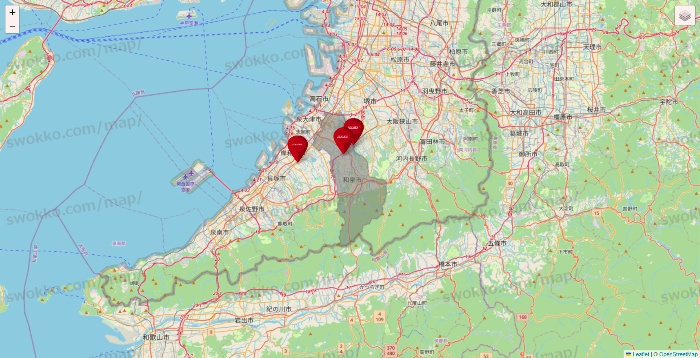 大阪府のコナミスポーツクラブの店舗地図