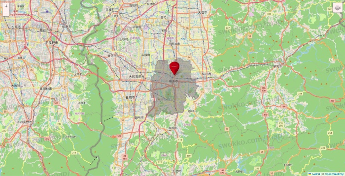 奈良県のコナミスポーツクラブの店舗地図