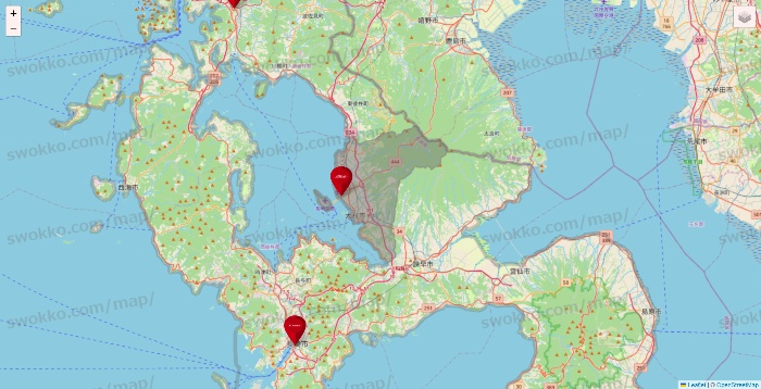 長崎県のコナミスポーツクラブの店舗地図