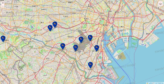 東京都のコート・ダジュールの店舗地図