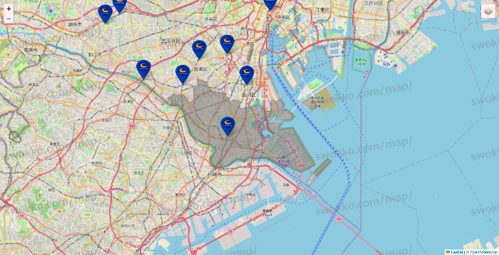 東京都のコート・ダジュールの店舗地図