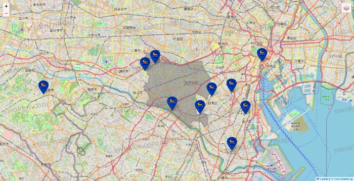 東京都のコート・ダジュールの店舗地図