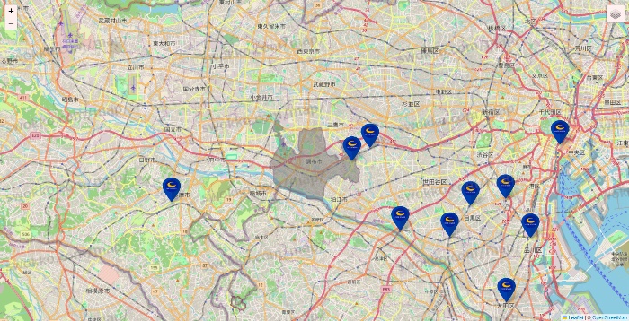 東京都のコート・ダジュールの店舗地図