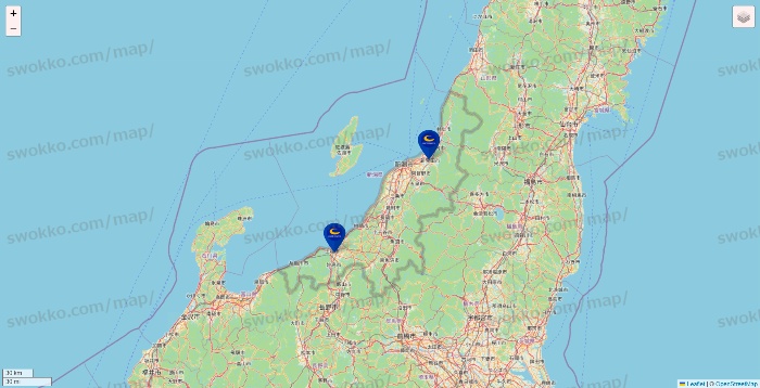 新潟県のコート・ダジュールの店舗地図