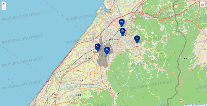 石川県のコート・ダジュールの店舗地図