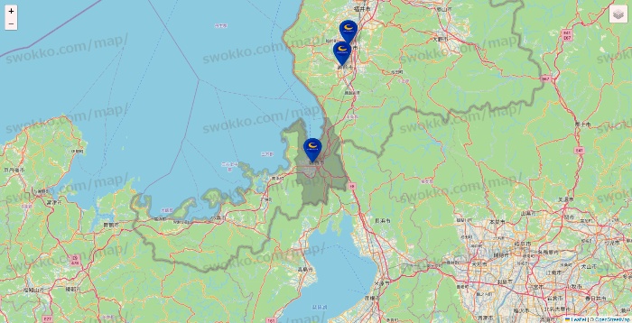 福井県のコート・ダジュールの店舗地図