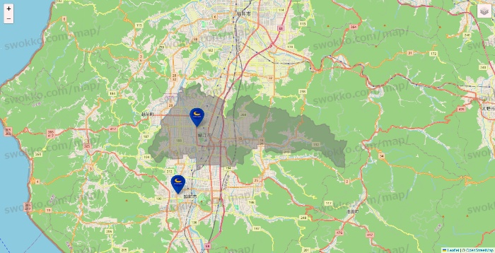 福井県のコート・ダジュールの店舗地図