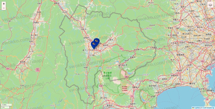 山梨県のコート・ダジュールの店舗地図