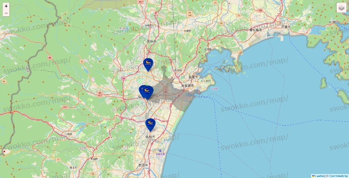 宮城県のコート・ダジュールの店舗地図
