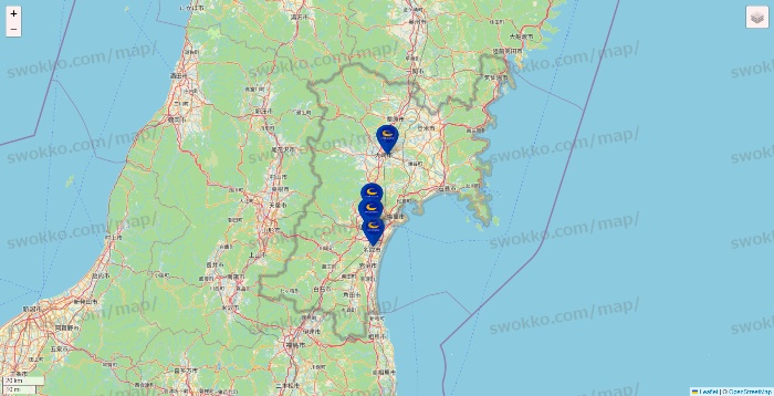 宮城県のコート・ダジュールの店舗地図