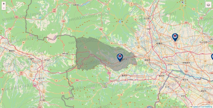群馬県のクリエイトSDの店舗地図