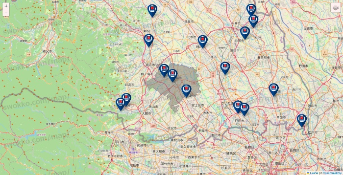 埼玉県のクリエイトSDの店舗地図