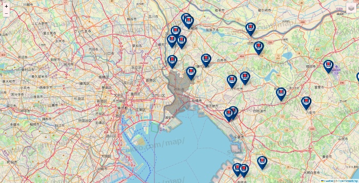 千葉県のクリエイトSDの店舗地図