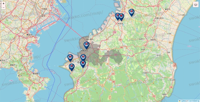 千葉県のクリエイトSDの店舗地図