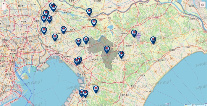 千葉県のクリエイトSDの店舗地図
