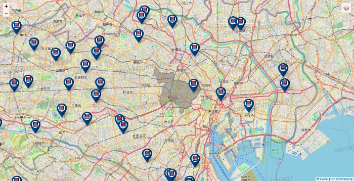 東京都のクリエイトSDの店舗地図