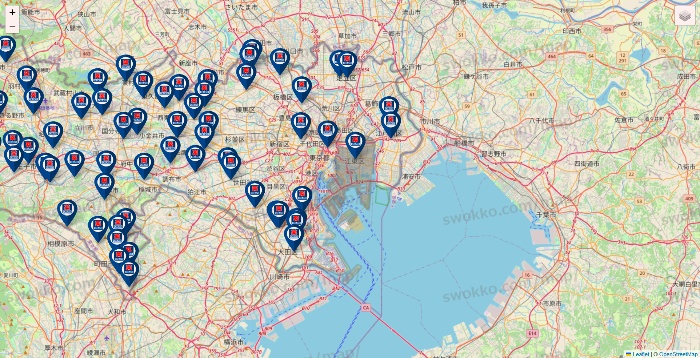 東京都のクリエイトSDの店舗地図
