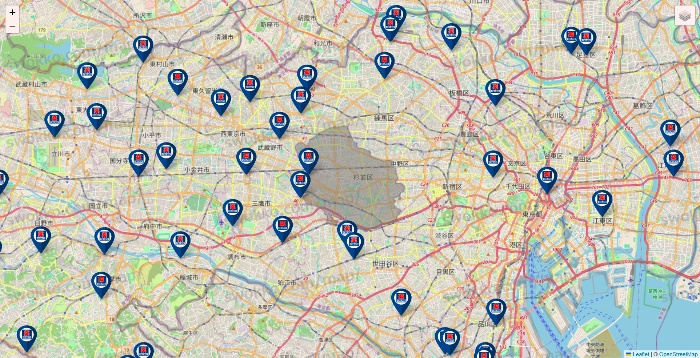 東京都のクリエイトSDの店舗地図