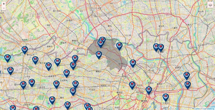 東京都のクリエイトSDの店舗地図