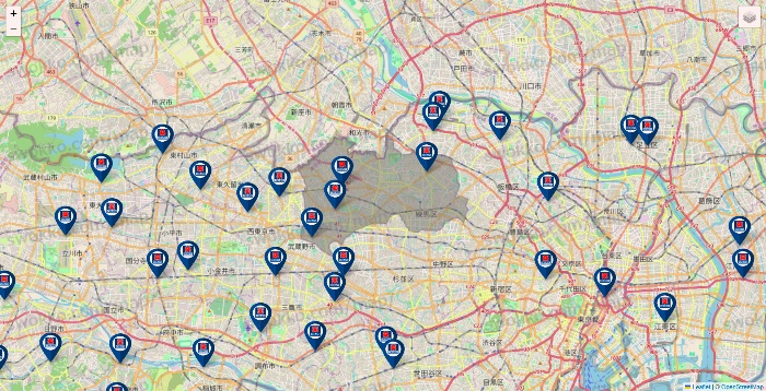 東京都のクリエイトSDの店舗地図