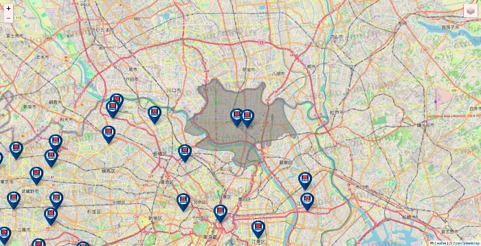 東京都のクリエイトSDの店舗地図
