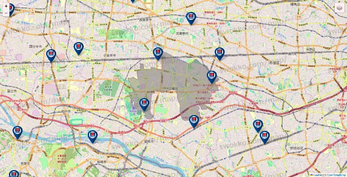 東京都のクリエイトSDの店舗地図