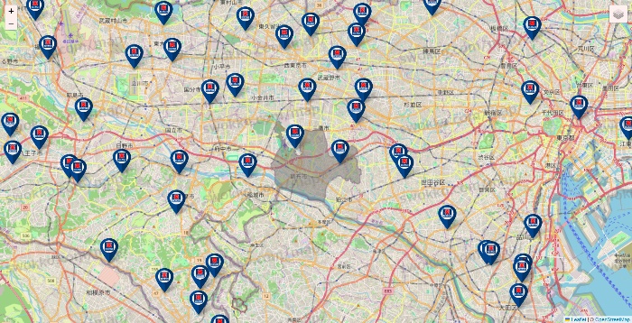 東京都のクリエイトSDの店舗地図