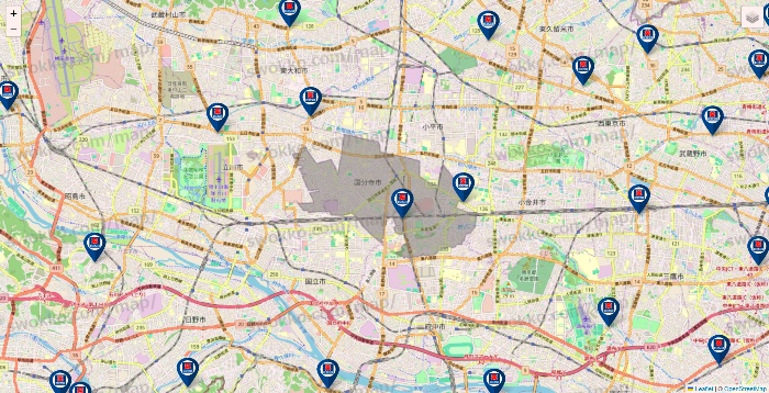 東京都のクリエイトSDの店舗地図