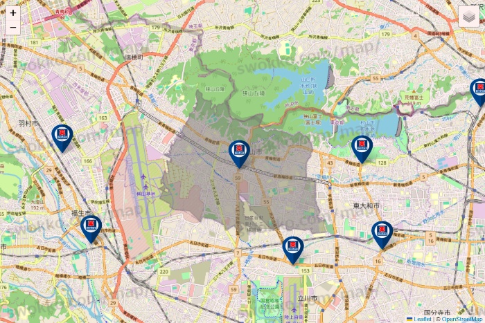 東京都のクリエイトSDの店舗地図