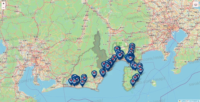 静岡県のクリエイトSDの店舗地図