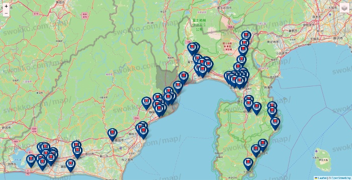 静岡県のクリエイトSDの店舗地図