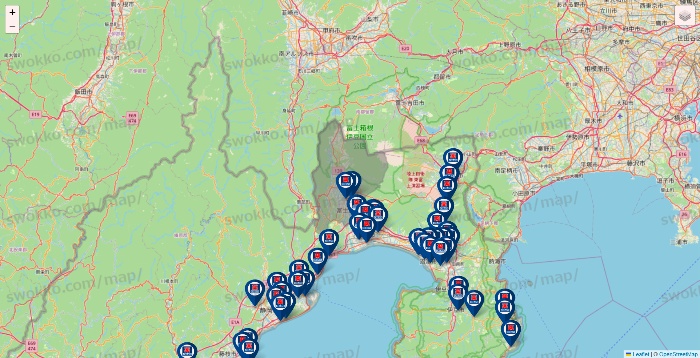 静岡県のクリエイトSDの店舗地図